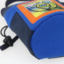 LOEWE Eye Nature Shoulder Bag Canvas Navy Gold Auth ka1524M-17