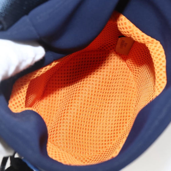 LOEWE Eye Nature Shoulder Bag Canvas Navy Gold Auth ka1524M