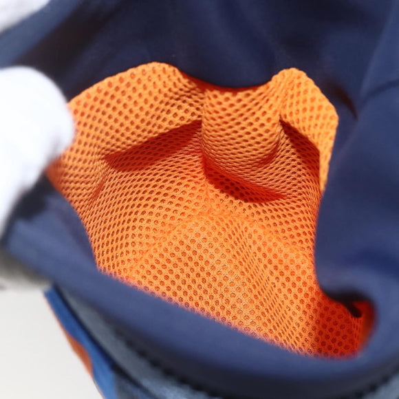 LOEWE Eye Nature Shoulder Bag Canvas Navy Gold Auth ka1524M