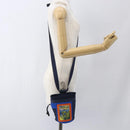 LOEWE Eye Nature Shoulder Bag Canvas Navy Gold Auth ka1524M-24