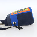 LOEWE Eye Nature Umhängetasche Canvas Navy Gold Auth ka1524M-3