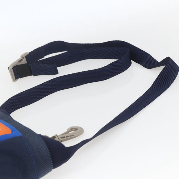 LOEWE Eye Nature Shoulder Bag Canvas Navy Gold Auth ka1524M