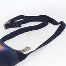 LOEWE Eye Nature Umhängetasche Canvas Navy Gold Auth ka1524M-14