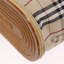 BURBERRY Nova Check Tote Bag Canvas Beige Silver Auth ka1526-16