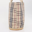 BURBERRY Nova Check Tote Bag Canvas Beige Silver Auth ka1526-4