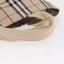 BURBERRY Nova Check Tote Bag Canvas Beige Silver Auth ka1526-7