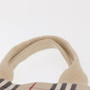 BURBERRY Nova Check Tote Bag Canvas Beige Silver Auth ka1526-8