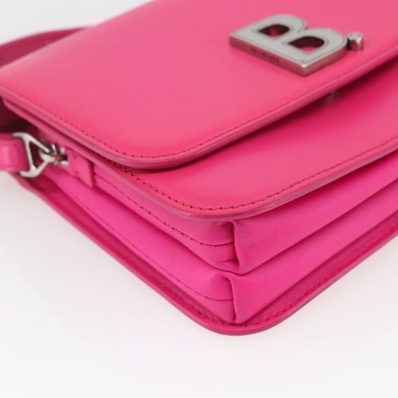 BALENCIAGA Schoudertas Leer Roze Zilver 592898 Auth ka1527V