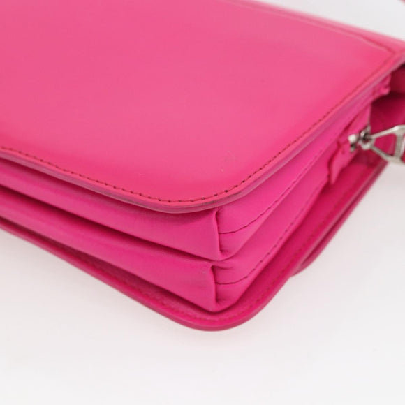 BALENCIAGA Schoudertas Leer Roze Zilver 592898 Auth ka1527V