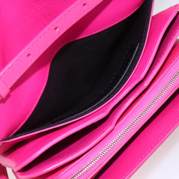 BALENCIAGA Schoudertas Leer Roze Zilver 592898 Auth ka1527V