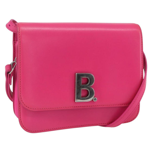 BALENCIAGA Schoudertas Leer Roze Zilver 592898 Auth ka1527V