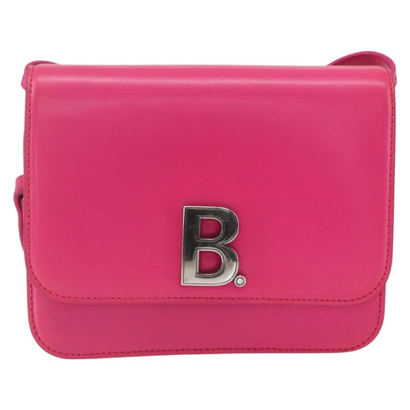 BALENCIAGA Shoulder Bag Leather Pink Silver 592898 Auth ka1527V