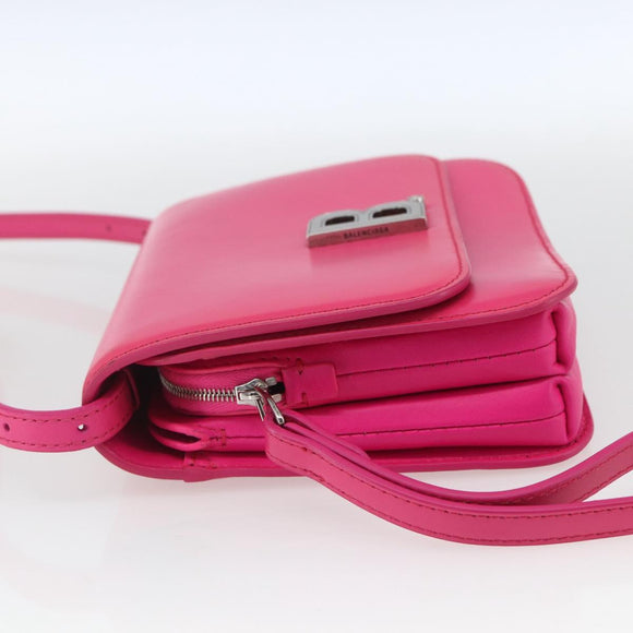 BALENCIAGA Shoulder Bag Leather Pink Silver 592898 Auth ka1527V