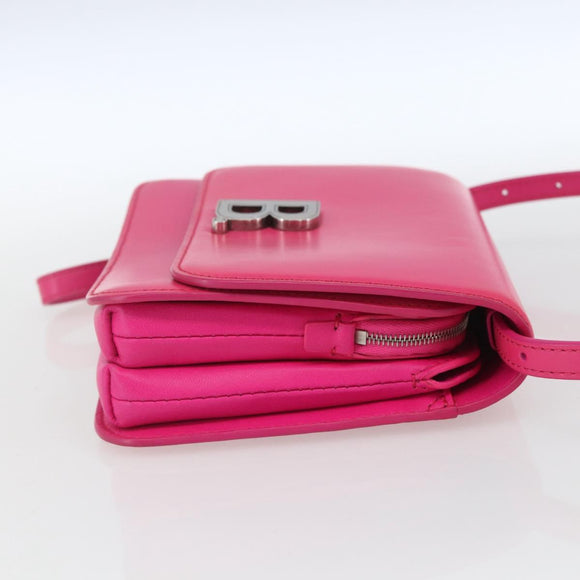 BALENCIAGA Schoudertas Leer Roze Zilver 592898 Auth ka1527V