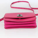 BALENCIAGA Shoulder Bag Leather Pink Silver 592898 Auth ka1527V-5