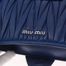 Miu Miu Matelasse Chain Shoulder Bag Leather Blue Silver Auth ka1528V-18