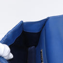 Miu Miu Matelasse Chain Shoulder Bag Leather Blue Silver Auth ka1528V-22