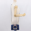 Miu Miu Matelasse Chain Shoulder Bag Leather Blue Silver Auth ka1528V-24