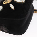 GUCCI GG Marmont Mini Camera Bag Chain Bag Suede Black Gold 448065 Auth ka1530-9