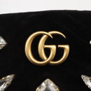 GUCCI GG Marmont Mini Camera Bag Chain Bag Suede Black Gold 448065 Auth ka1530-17