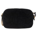GUCCI GG Marmont Mini Camera Bag Chain Bag Suede Black Gold 448065 Auth ka1530-2