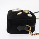 GUCCI GG Marmont Mini Camera Bag Chain Bag Suede Black Gold 448065 Auth ka1530-3