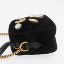 GUCCI GG Marmont Mini Camera Bag Chain Bag Suede Black Gold 448065 Auth ka1530-4