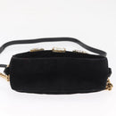 GUCCI GG Marmont Mini Camera Bag Chain Bag Suede Black Gold 448065 Auth ka1530-5