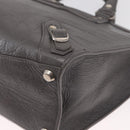 BALENCIAGA Neo Classic M Hand Bag Leather 2way Gray Silver 702502 Auth ka1535M-13