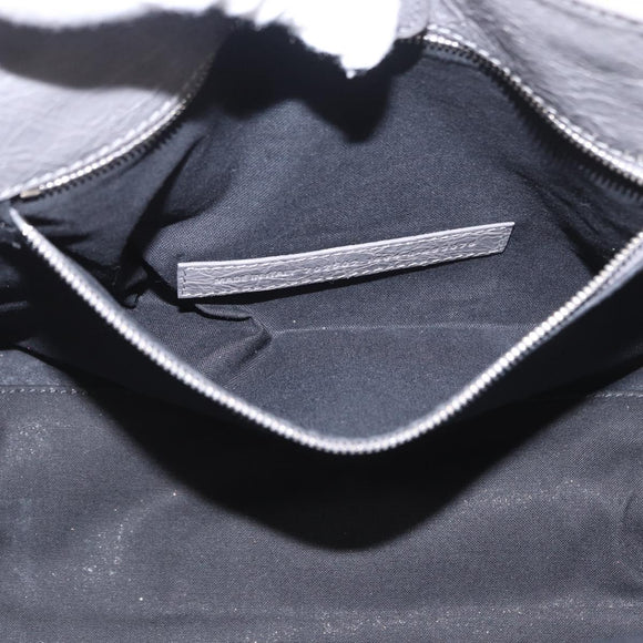 BALENCIAGA Neo Classic M Hand Bag Leather 2way Gray Silver 702502 Auth ka1535M