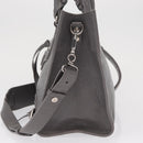 BALENCIAGA Neo Classic M Hand Bag Leather 2way Gray Silver 702502 Auth ka1535M-4