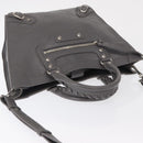 BALENCIAGA Neo Classic M Hand Bag Leather 2way Gray Silver 702502 Auth ka1535M-6