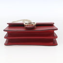 GUCCI Chain Interlocking Shoulder Bag Leather Red Gold 510304 Auth ka1541M-9