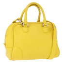 LOEWE Hand Bag Leather 2way Yellow Silver Auth ka1544-1