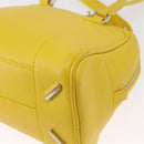 LOEWE Hand Bag Leather 2way Yellow Silver Auth ka1544-18