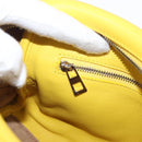 LOEWE Hand Bag Leather 2way Yellow Silver Auth ka1544-23