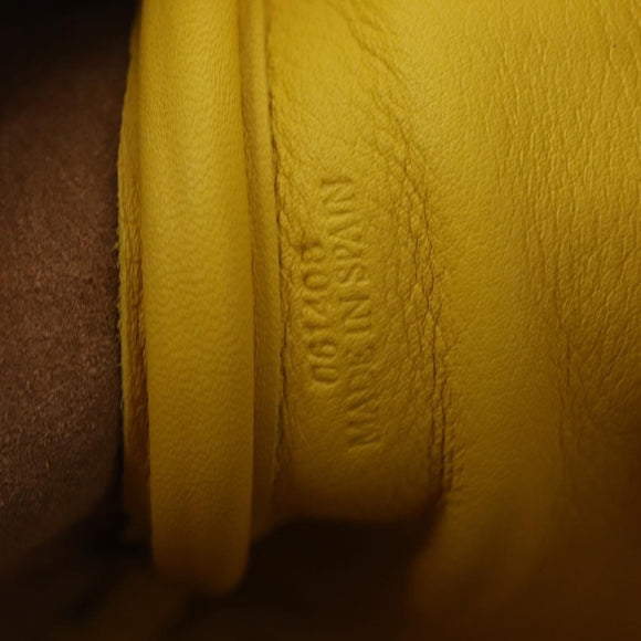 LOEWE Hand Bag Leather 2way Yellow Silver Auth ka1544