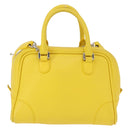 LOEWE Hand Bag Leather 2way Yellow Silver Auth ka1544-2