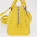 LOEWE Hand Bag Leather 2way Yellow Silver Auth ka1544-4
