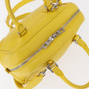 LOEWE Hand Bag Leather 2way Yellow Silver Auth ka1544-6