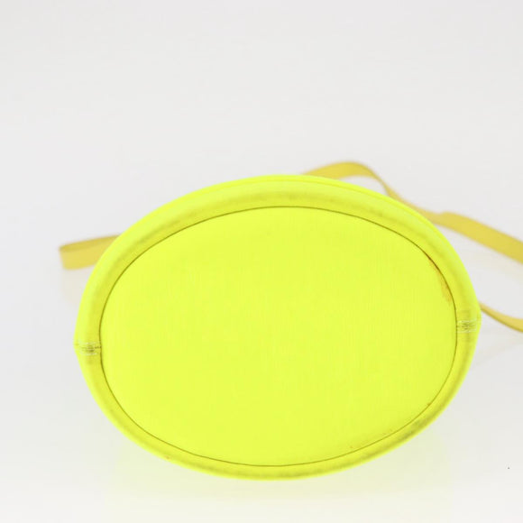 Christian Dior Umhängetasche Canvas Limettengrün Silber Auth ka1545M