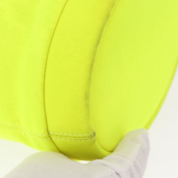 Christian Dior Umhängetasche Canvas Limettengrün Silber Auth ka1545M