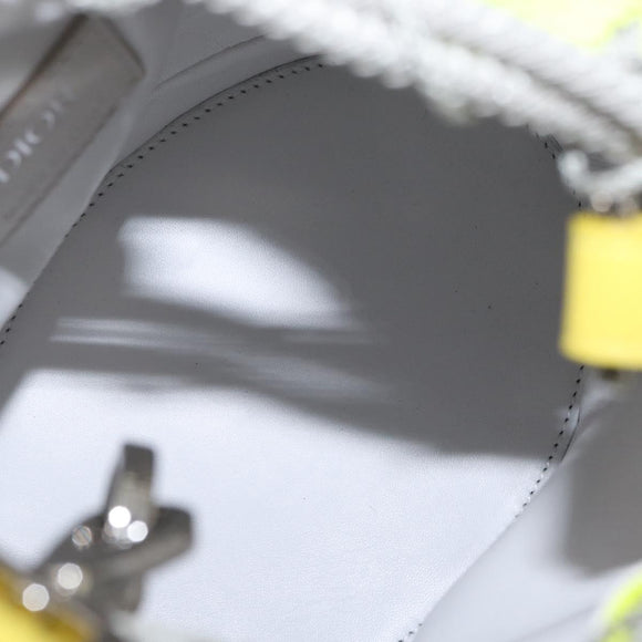 Christian Dior Umhängetasche Canvas Limettengrün Silber Auth ka1545M