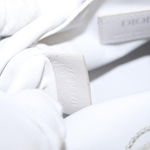 Christian Dior Umhängetasche Canvas Limettengrün Silber Auth ka1545M