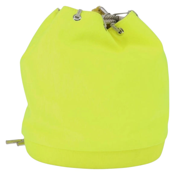 Christian Dior Umhängetasche Canvas Limettengrün Silber Auth ka1545M