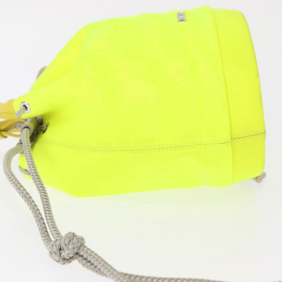 Christian Dior Umhängetasche Canvas Limettengrün Silber Auth ka1545M