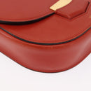 CELINE Shoulder Bag Leather Orange Gold Auth ka1547-9