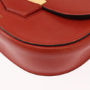 CELINE Shoulder Bag Leather Orange Gold Auth ka1547-14