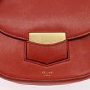 CELINE Shoulder Bag Leather Orange Gold Auth ka1547-17