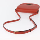 CELINE Shoulder Bag Leather Orange Gold Auth ka1547-7